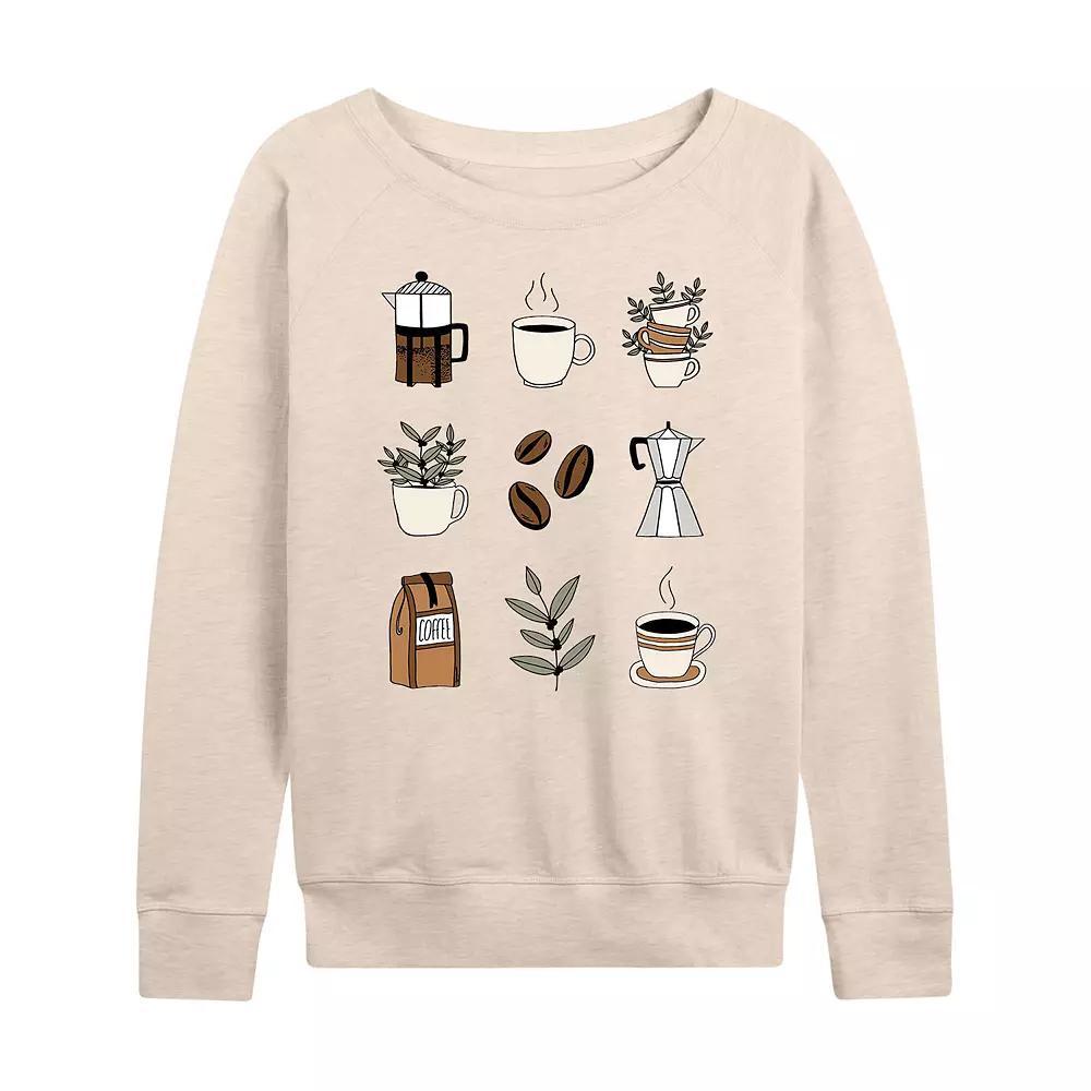 Women's Coffee Grid French Terry Long Sleeve Tee, Girl's,  Product Image