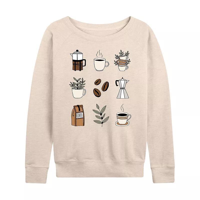 Women's Coffee Grid French Terry Long Sleeve Tee, Girl's,  Product Image