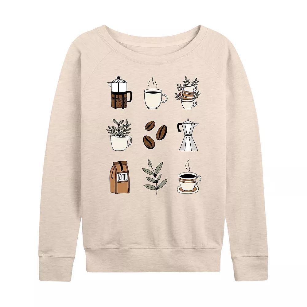 Women's Coffee Grid French Terry Long Sleeve Tee, Girl's,  Product Image
