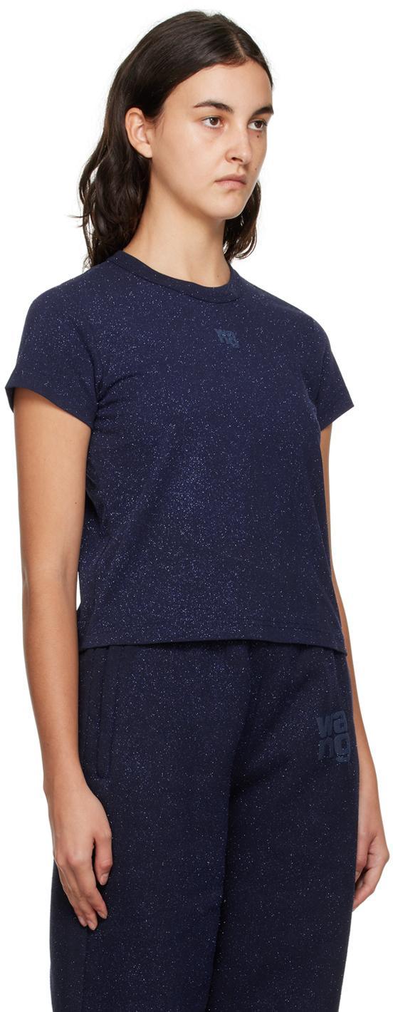 ALEXANDER WANG T Navy Shrunken T-shirt In 065 Nine Iron Product Image