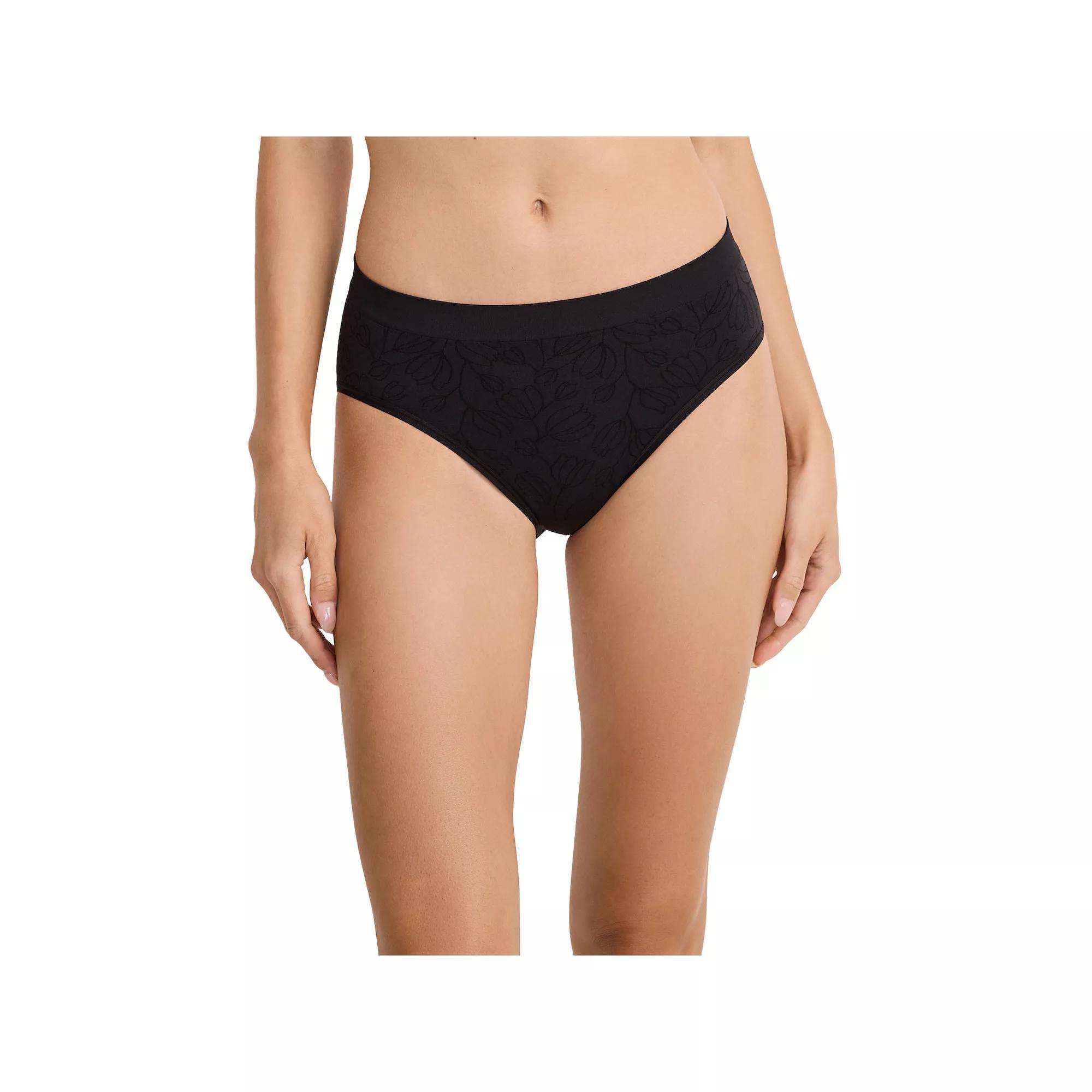 Women's Jockey® Seamfree® Hi-Cut Panty 3788, Size: Medium, Black Floral Product Image