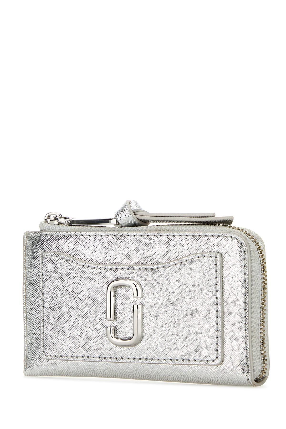 MARC JACOBS The Top Zip Wallet In Silver Product Image