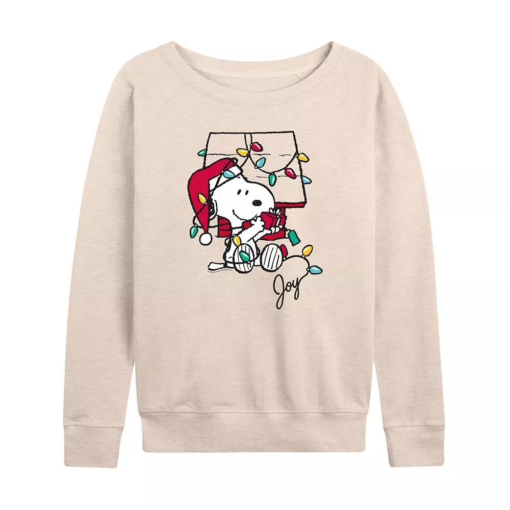 Women's Peanuts Snoopy Joyful Moment French Terry Long Sleeve Tee,  Product Image