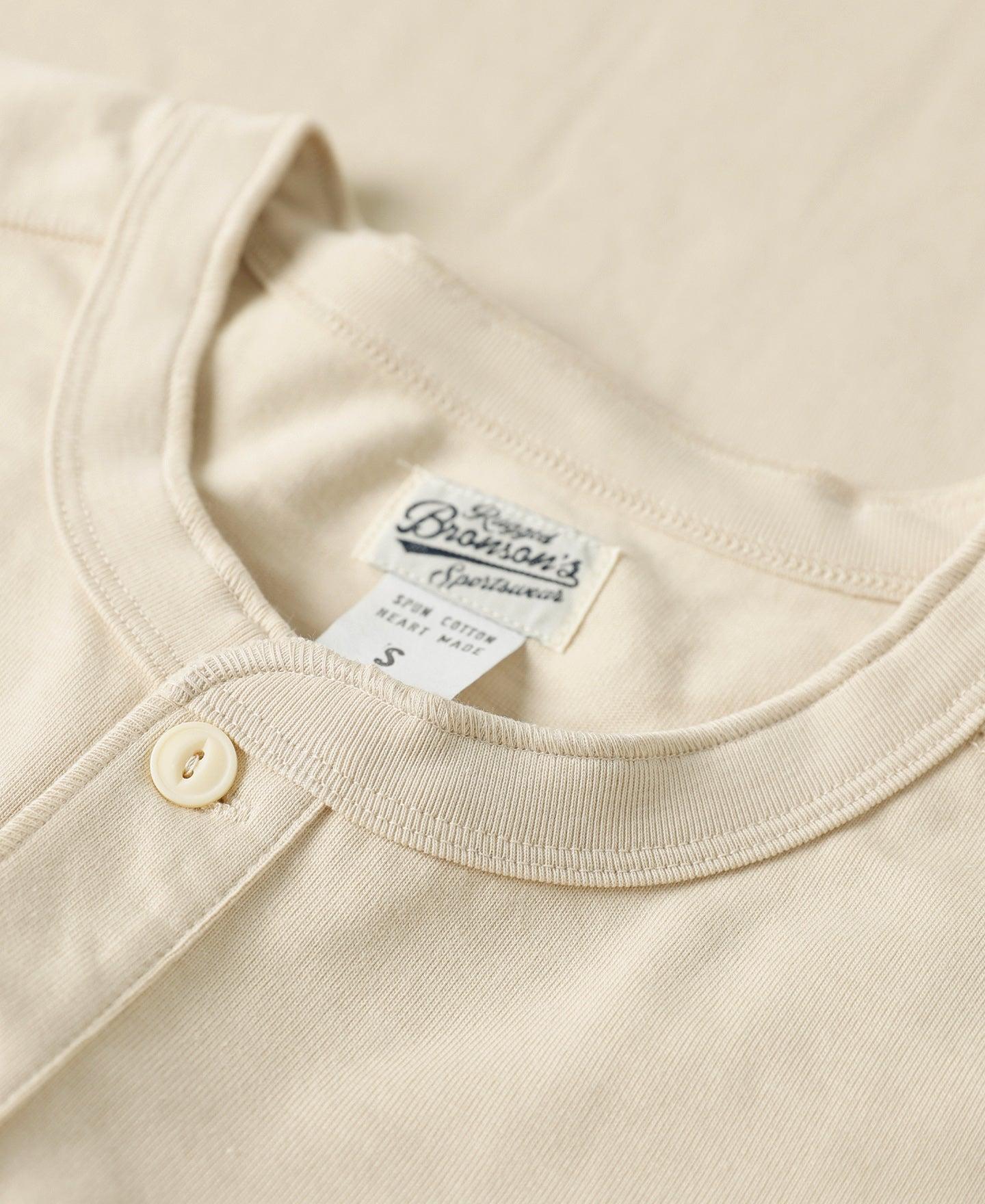 10.6 oz Cotton Short Sleeve Henley T-Shirt - Apricot Product Image