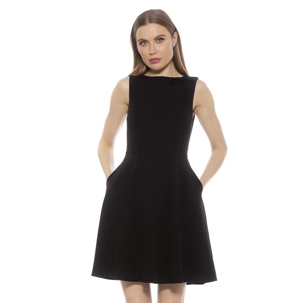 Women's ALEXIA ADMOR Ida Crewneck Fit And Flare Dress,  Product Image
