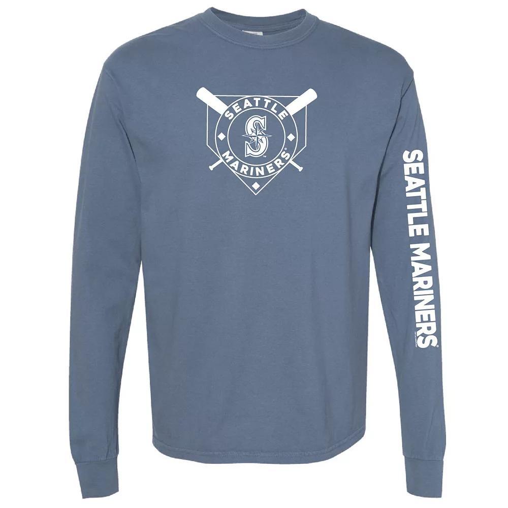 Women's Soft as a Grape Navy Seattle Mariners Pigment Dye Long Sleeve T-Shirt, Size: Large, Blue Product Image