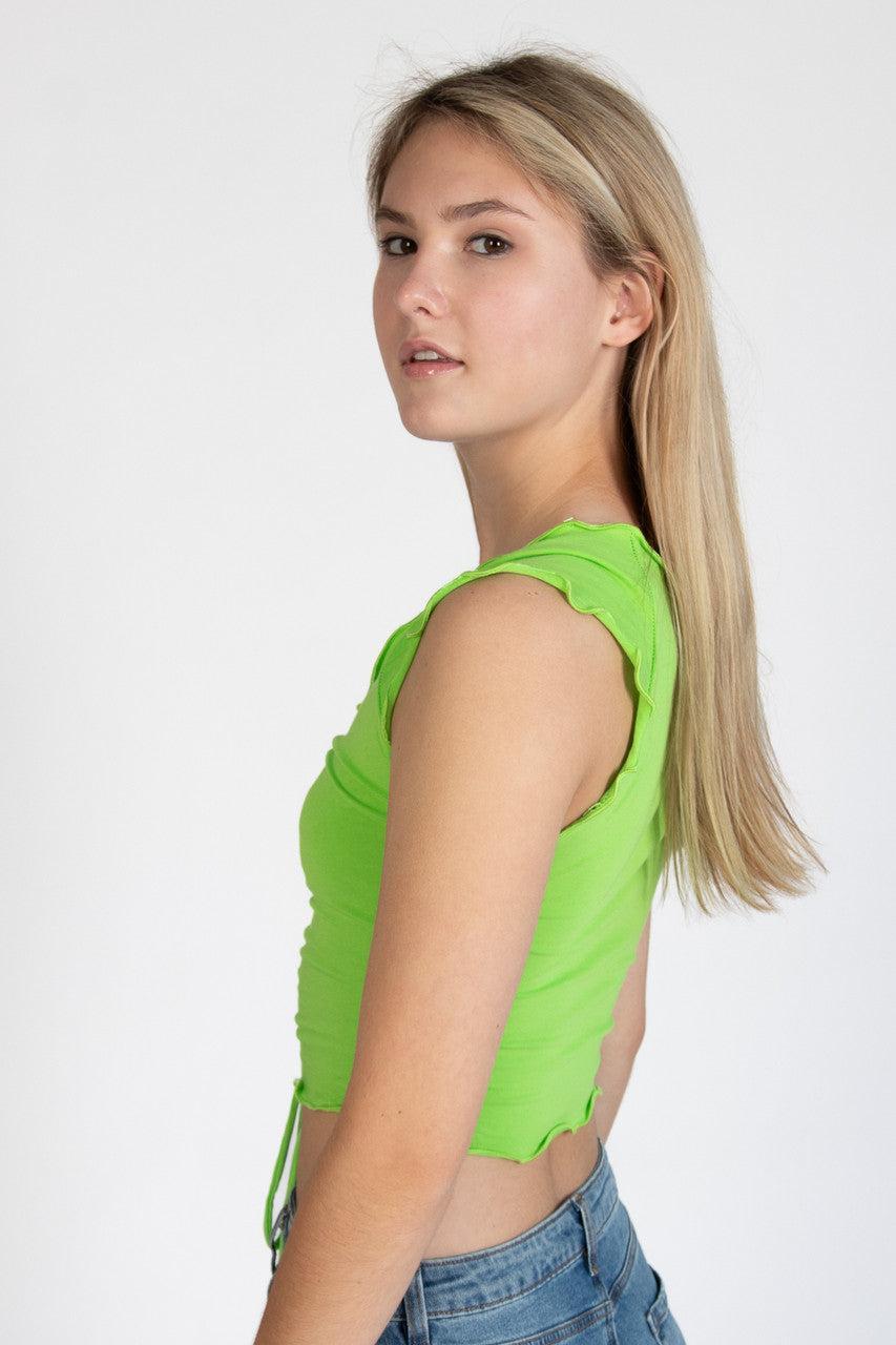 Green Apple Center Ruched Tee Product Image