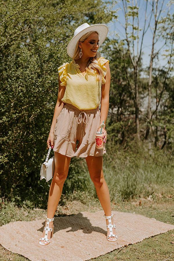 Desert Sensation High Waist Shorts In Iced Latte Product Image