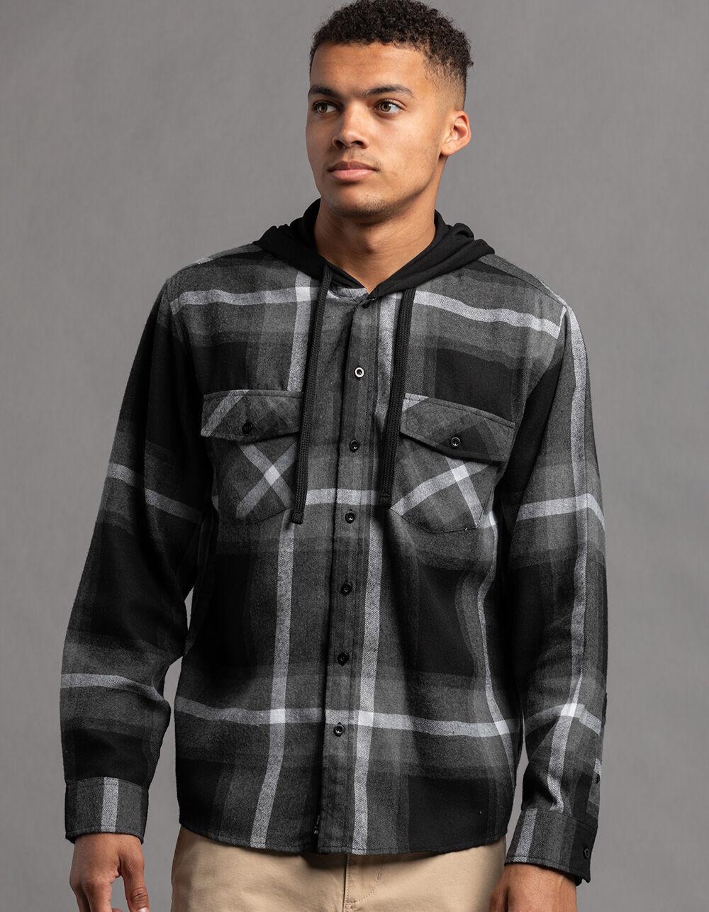 RSQ Mens Plaid Hooded Flannel Product Image