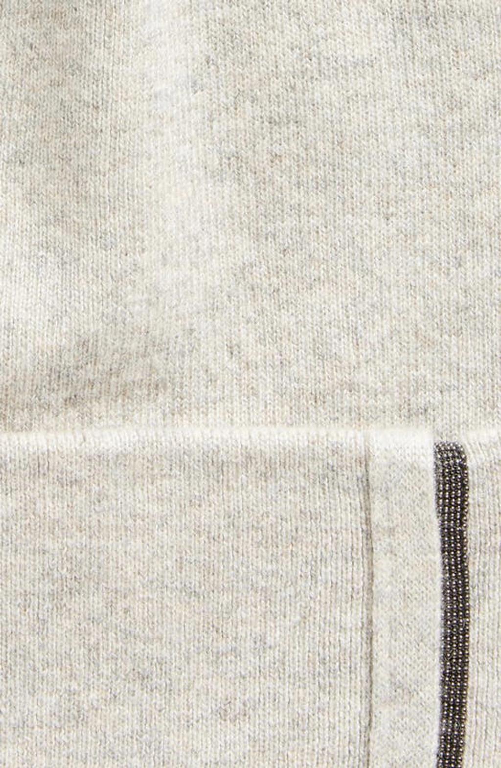 BRUNELLO CUCINELLI Monili Detail Cashmere Beanie In Greige Product Image