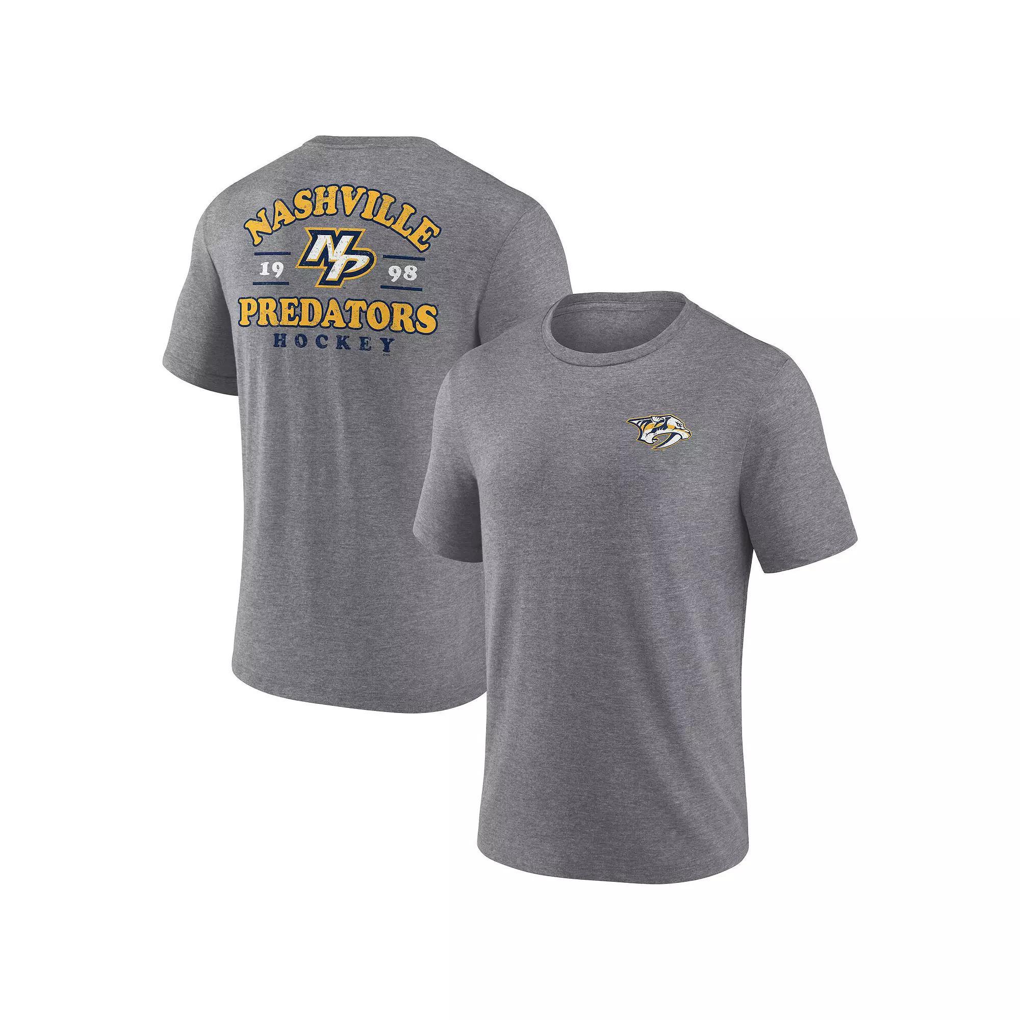 Men's Fanatics  Heather Gray Nashville Predators Winger Tri-Blend T-Shirt, Size: XL, Pdt Grey Product Image