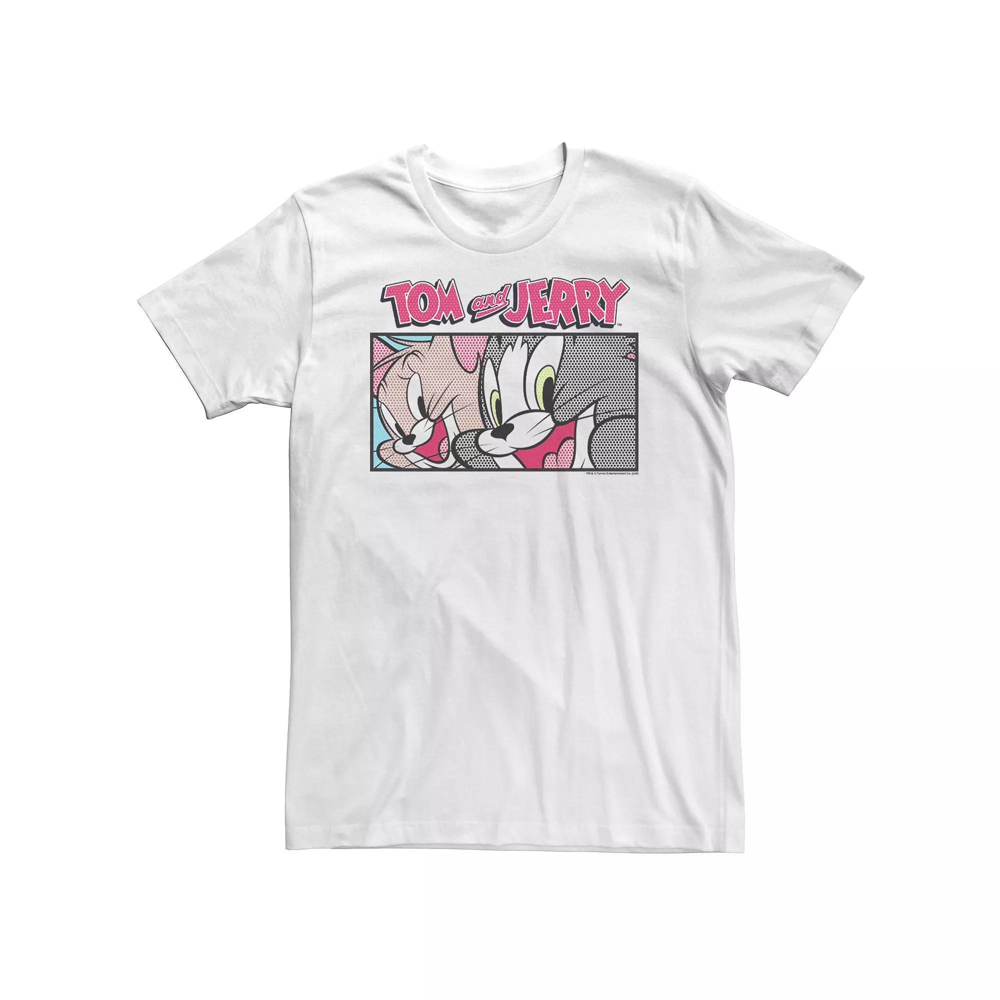 Big & Tall Tom And Jerry Comic Panel Tee, Men's, Size: 3XL, White Product Image