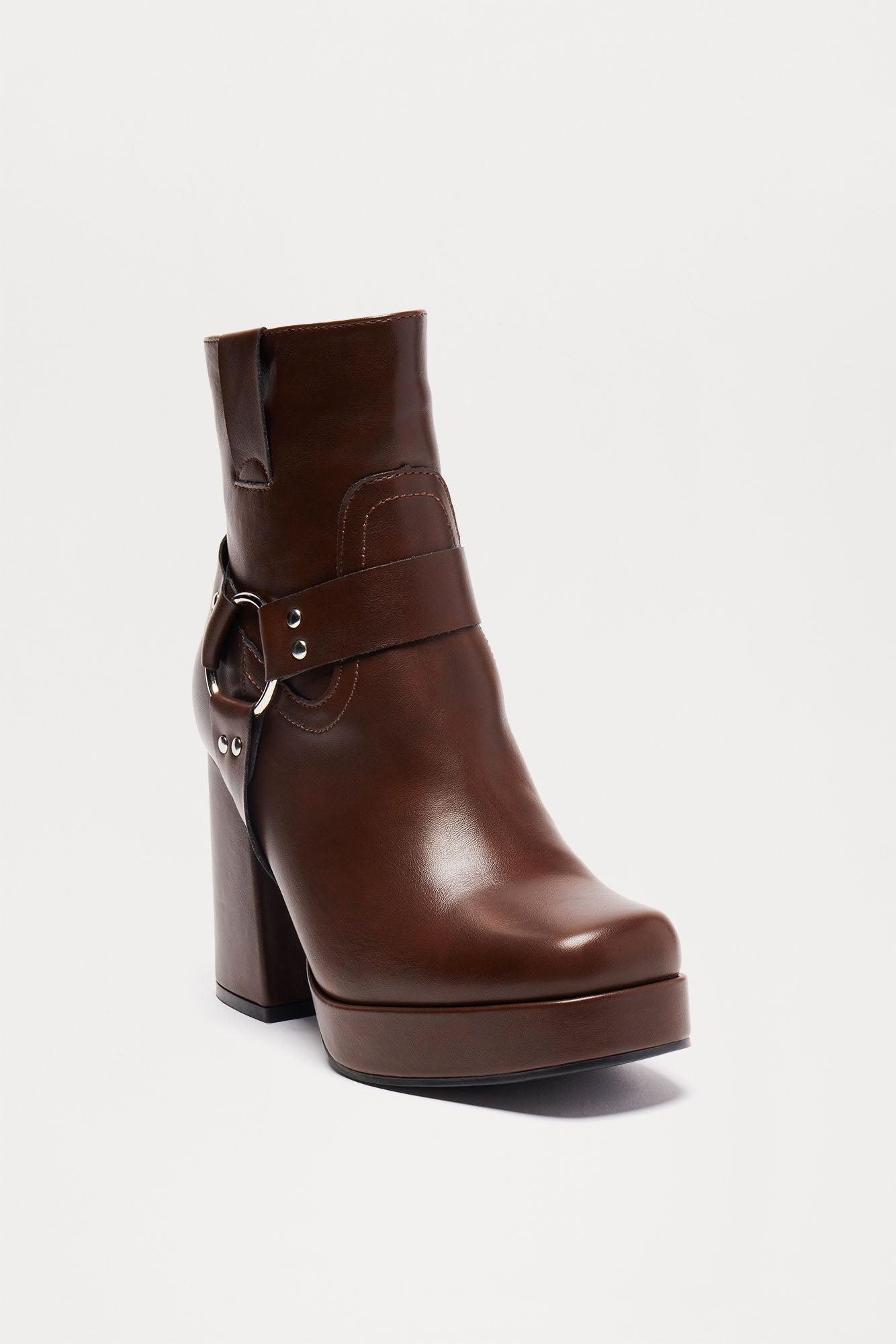 Show Me The Way Platform Booties - Brown Product Image