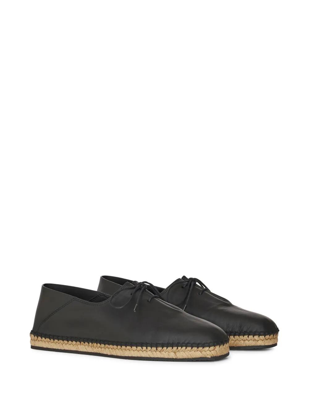 ETRO Square-toe Leather Espadrilles In Black Product Image