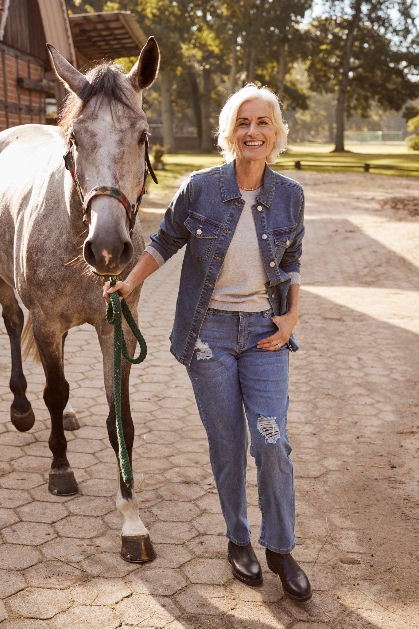 Westport Signature Straight Leg Jeans with Destruction Product Image