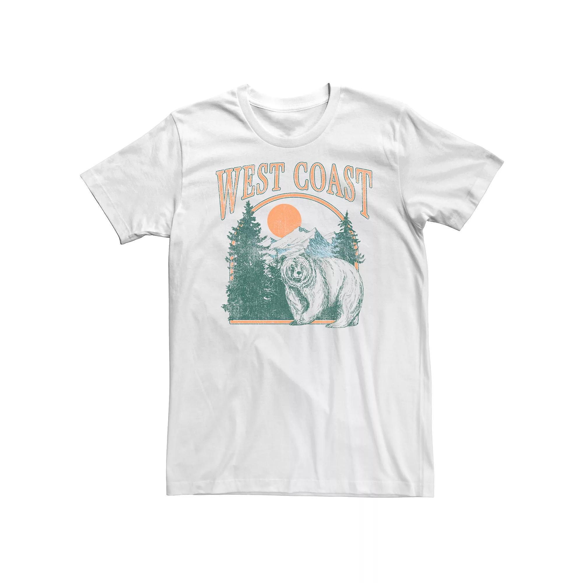 Big & Tall West Coast Grizzly Bear Forest Landscape Graphic Tee, Men's, Size: 4XB, White Product Image