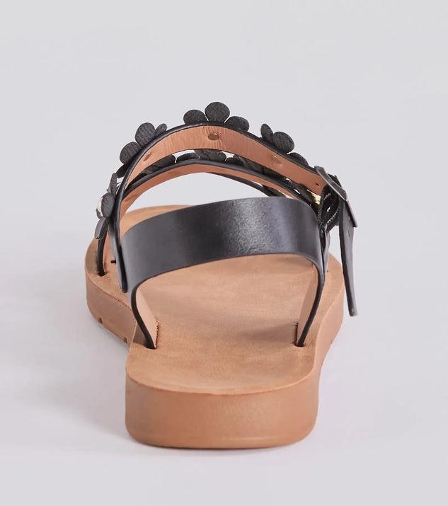 Floral Cutie Strappy Faux Leather Sandals Product Image