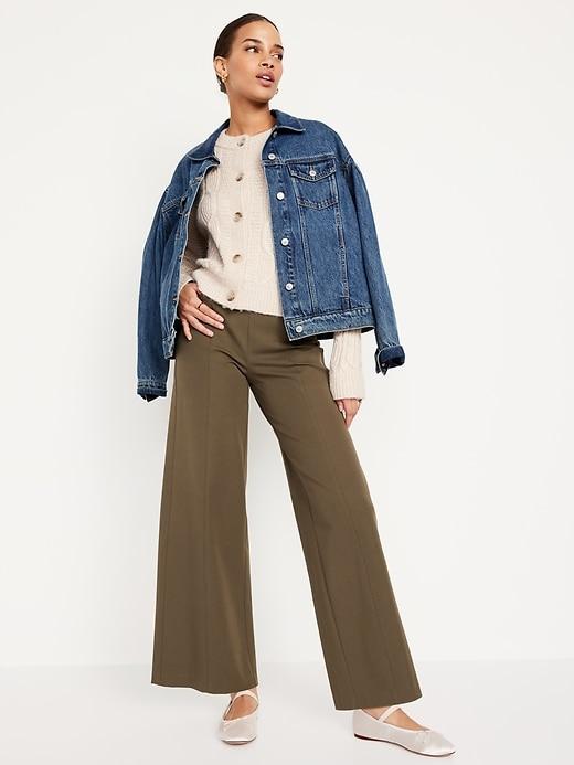 High-Waisted Pull-On Pixie Wide-Leg Pants Product Image