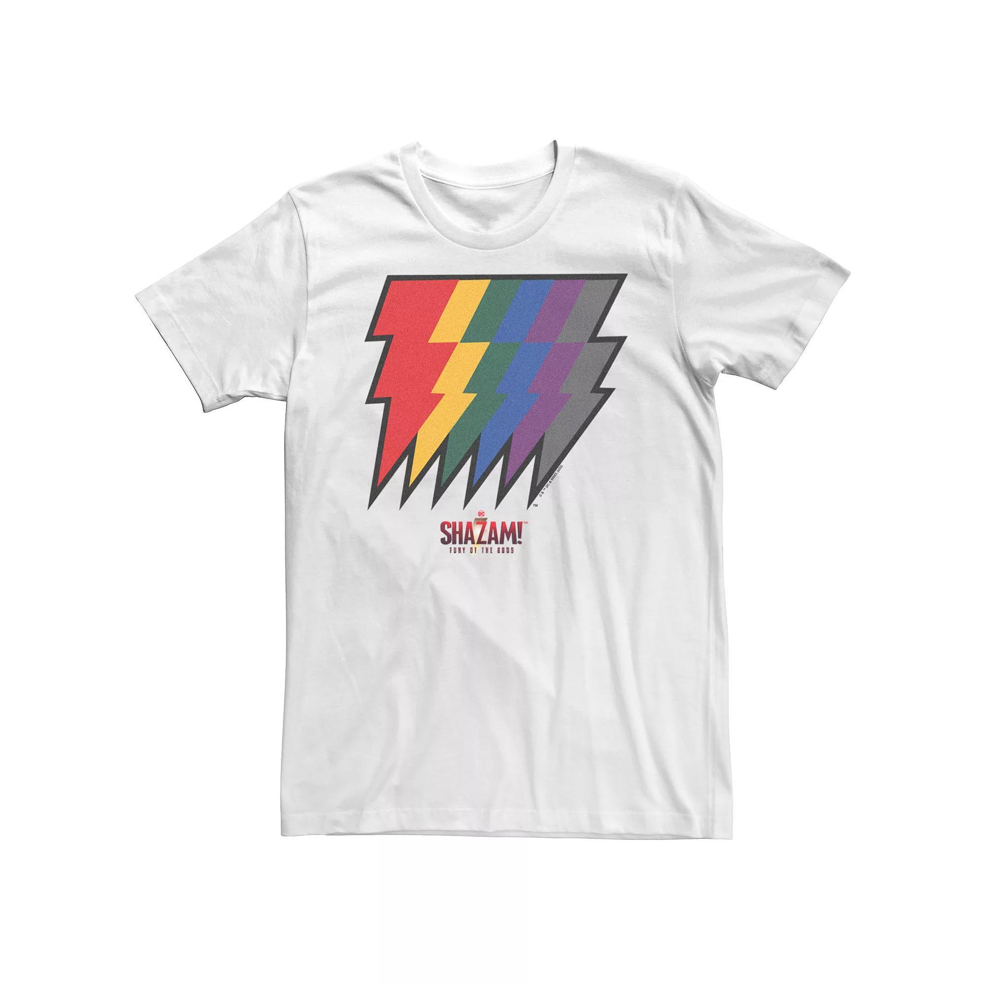 Big & Tall Shazam Fury Of The Gods Rainbows Bolts Logo Tee, Men's,  Product Image