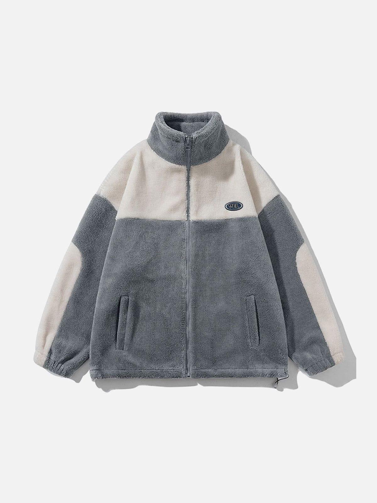 Aelfric Eden Color Block Patchwork Sherpa Jacket Product Image