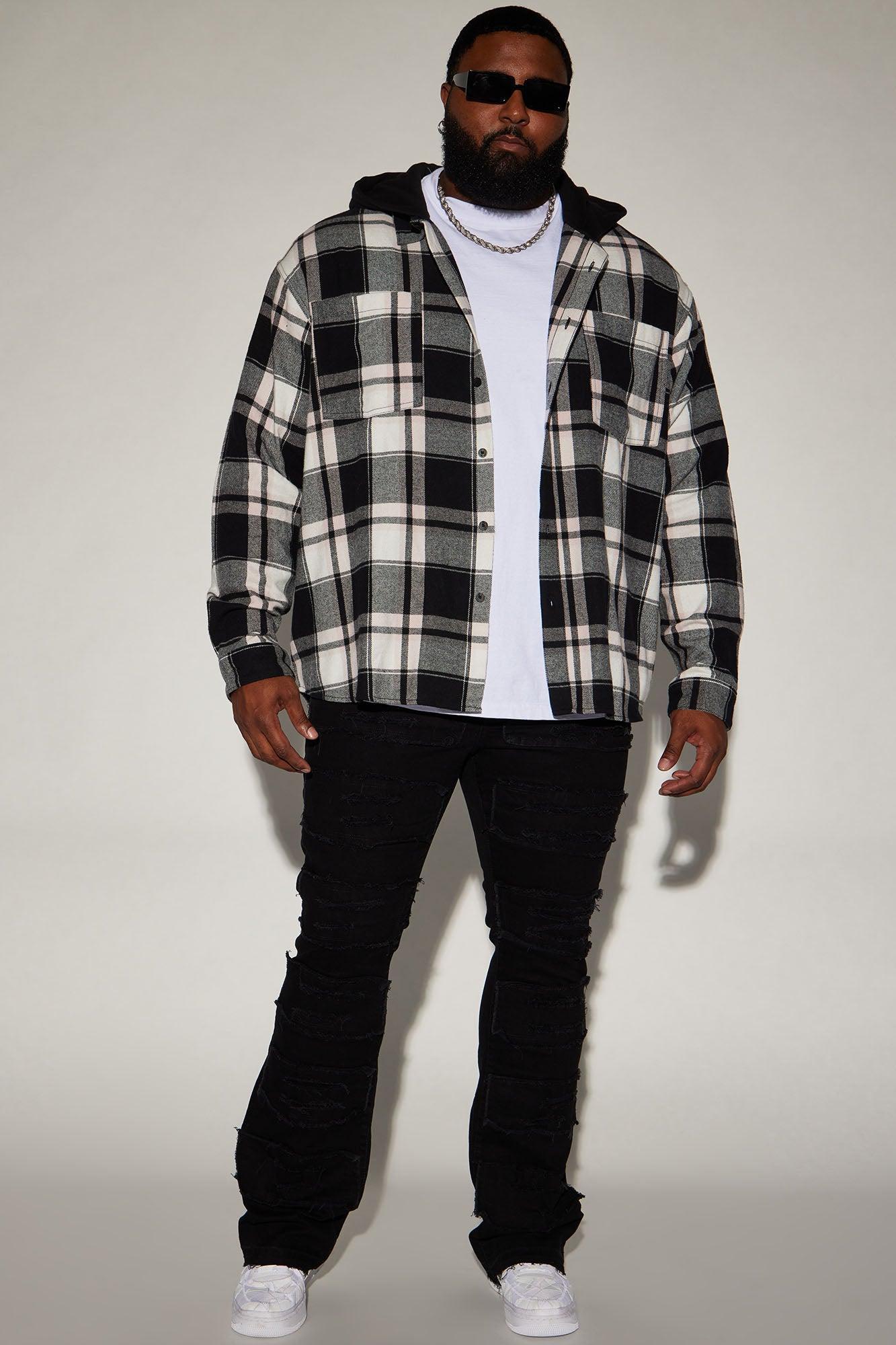 Patch Ripped Stacked Skinny Flare Jeans - Black Product Image