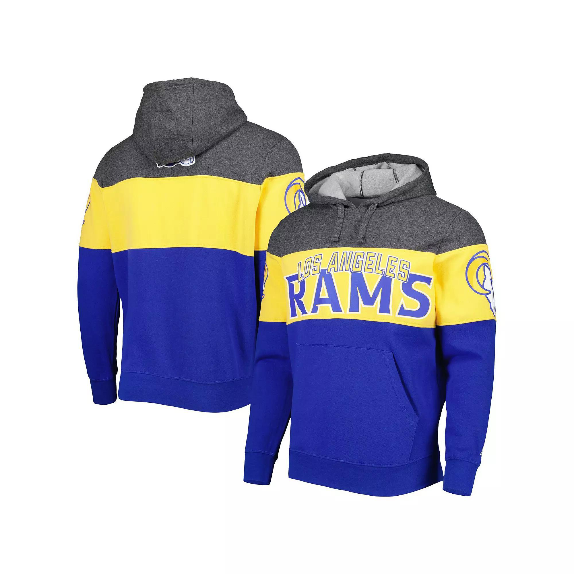 Men's Starter Heather Charcoal/Royal Los Angeles Rams Extreme Pullover Hoodie, Size: 4XL, Grey Product Image