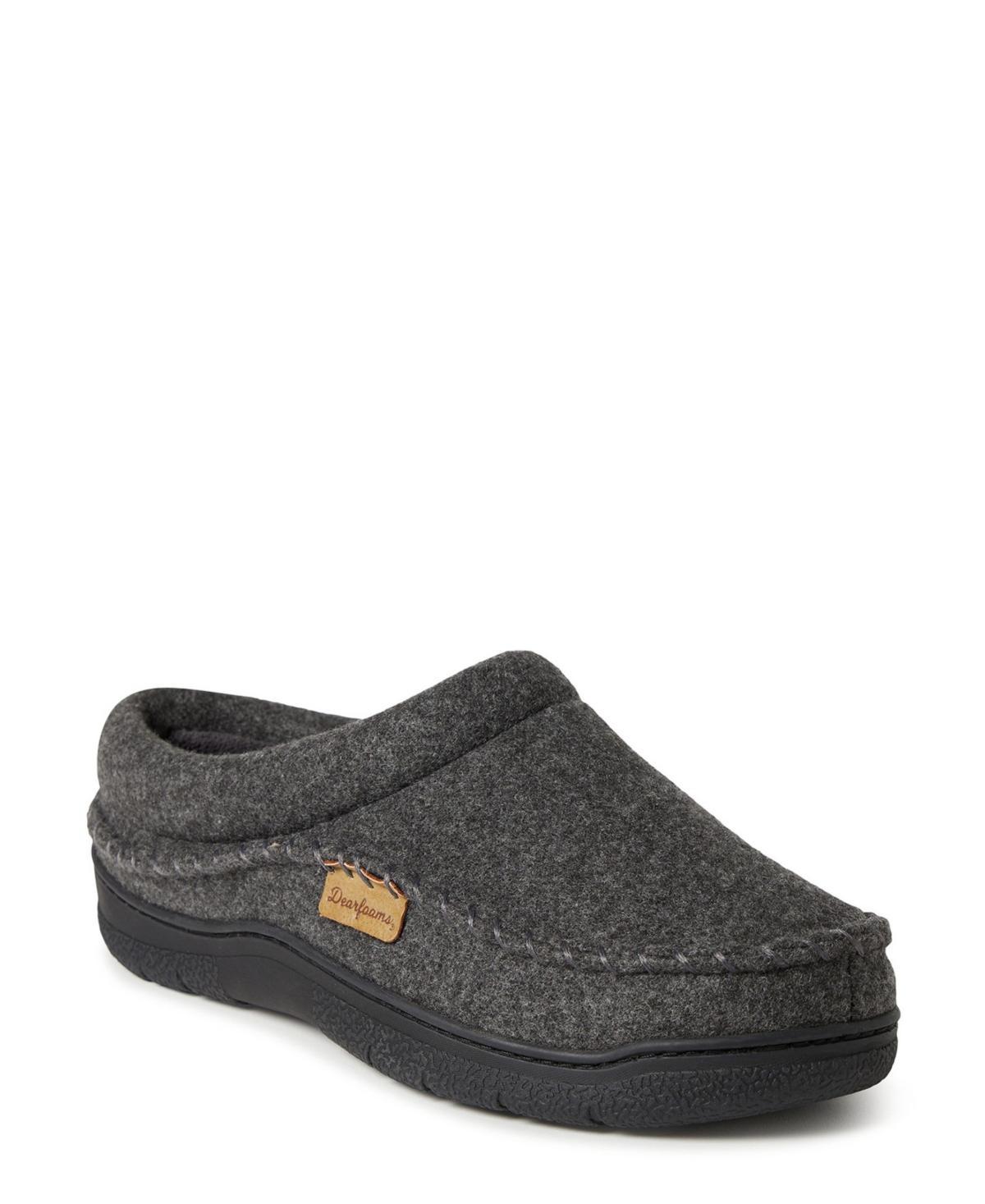 Dearfoams Thompson Wool Blend Mens Clog Slippers Dark Grey Gray Product Image