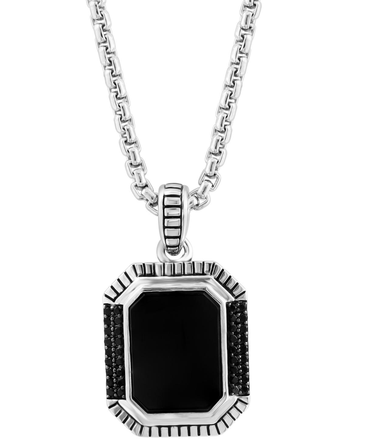 Effy Mens Onyx & Black Spinel 22 Pendant Necklace in Sterling Silver Product Image