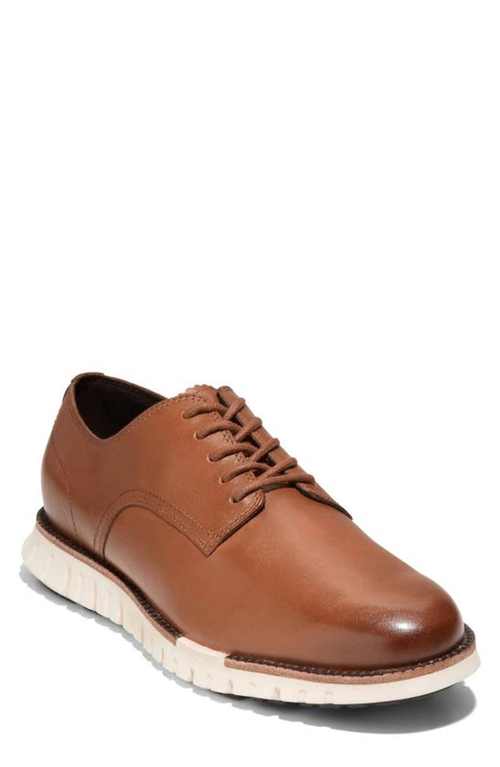 COLE HAAN Men's Zergrand Remastered Lace Up Plain Toe Oxford Dress Shoes In Ch British Tan,ivory Product Image