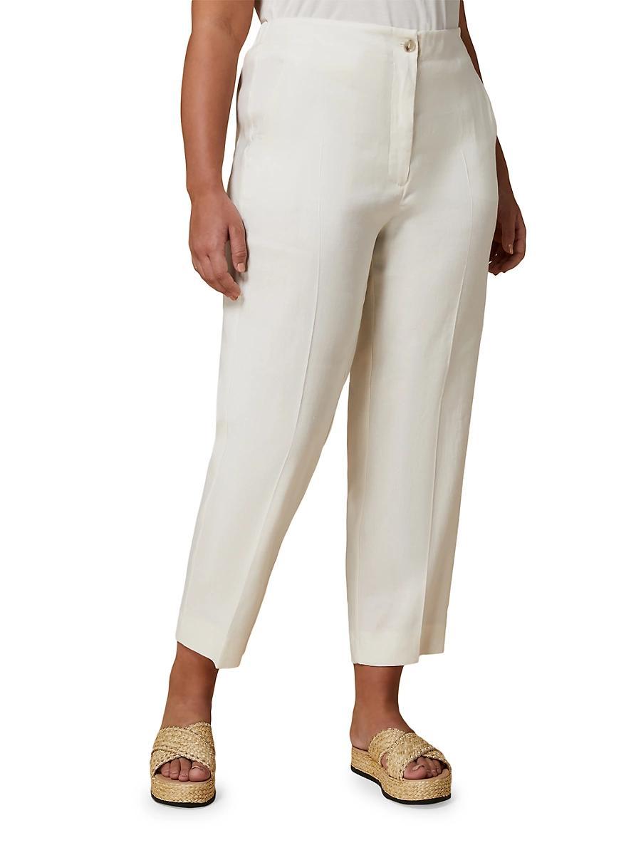 Womens Plus Size Gerona Linen & Cotton Crop Pants Product Image