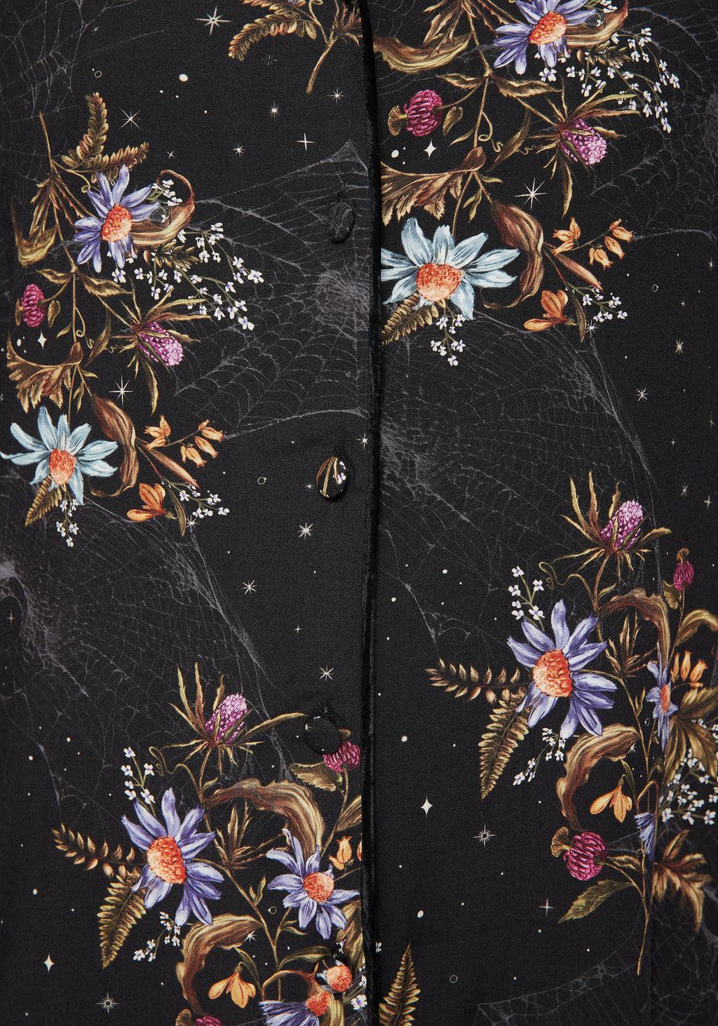 Cleome Floral Spiderweb Button Up Pyjama Top Product Image