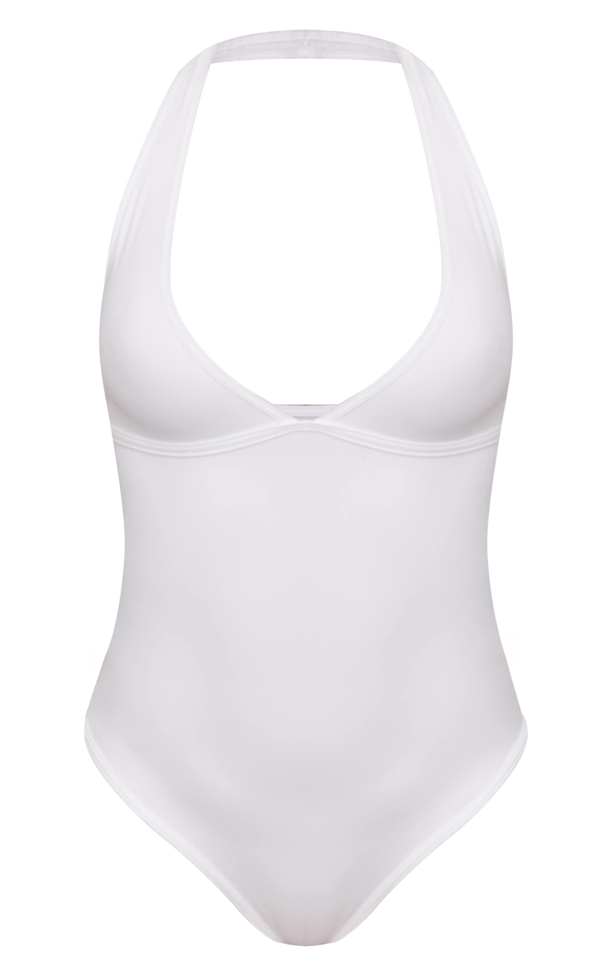 White Contour Halterneck Bodysuit Product Image