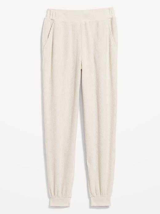 High-Waisted Waffle Lounge Joggers Product Image