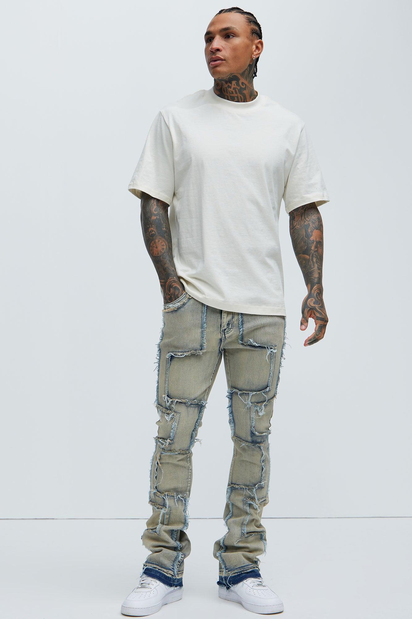 Be Square Stacked Skinny Flare Jeans - Light Blue Product Image