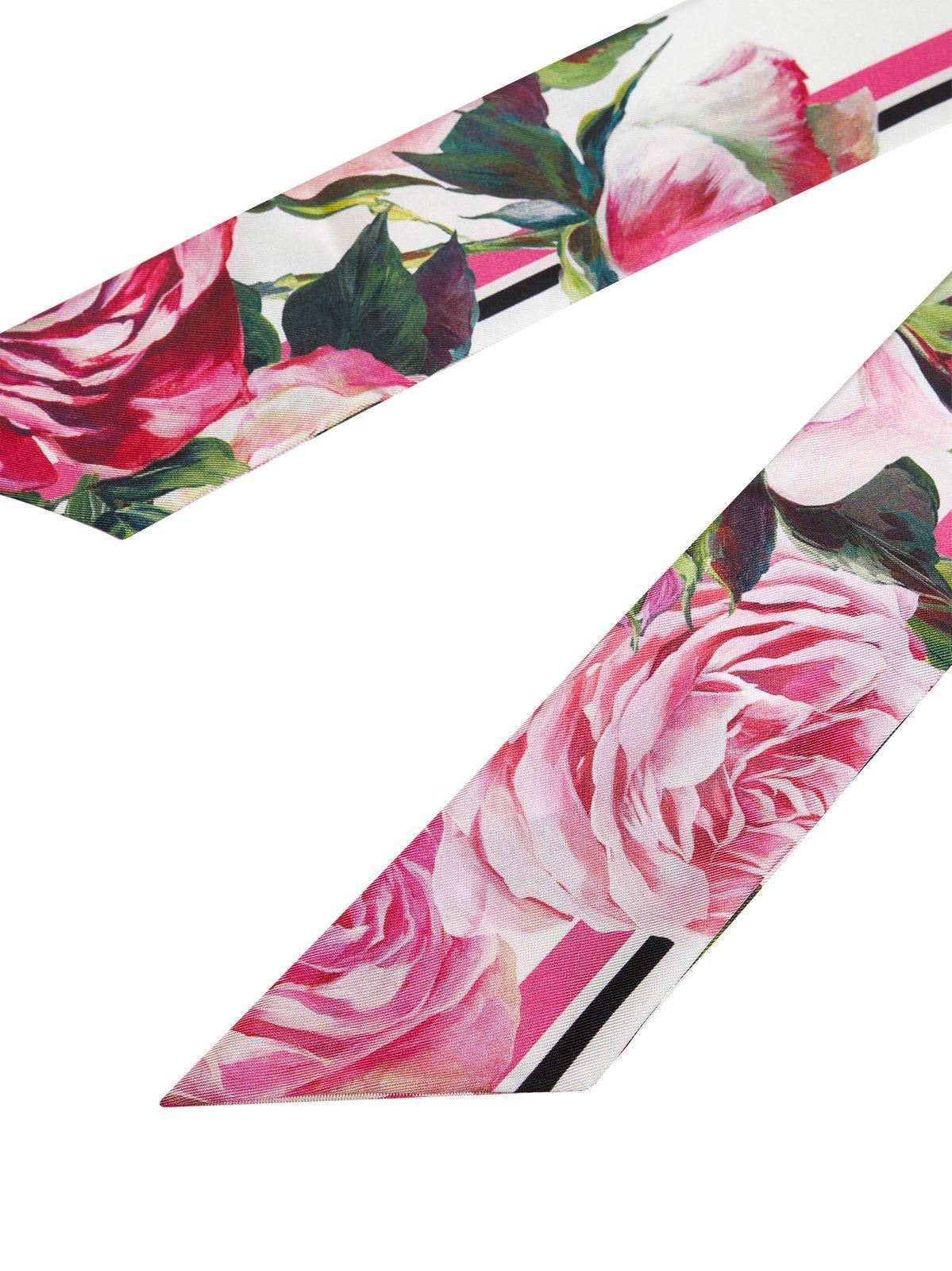 DOLCE & GABBANA Floral Printed Scarf In Multicolour Product Image