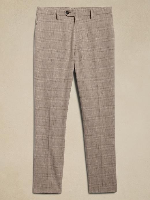 Tailored-Fit Linen-Blend Glen Plaid Suit Trouser Product Image