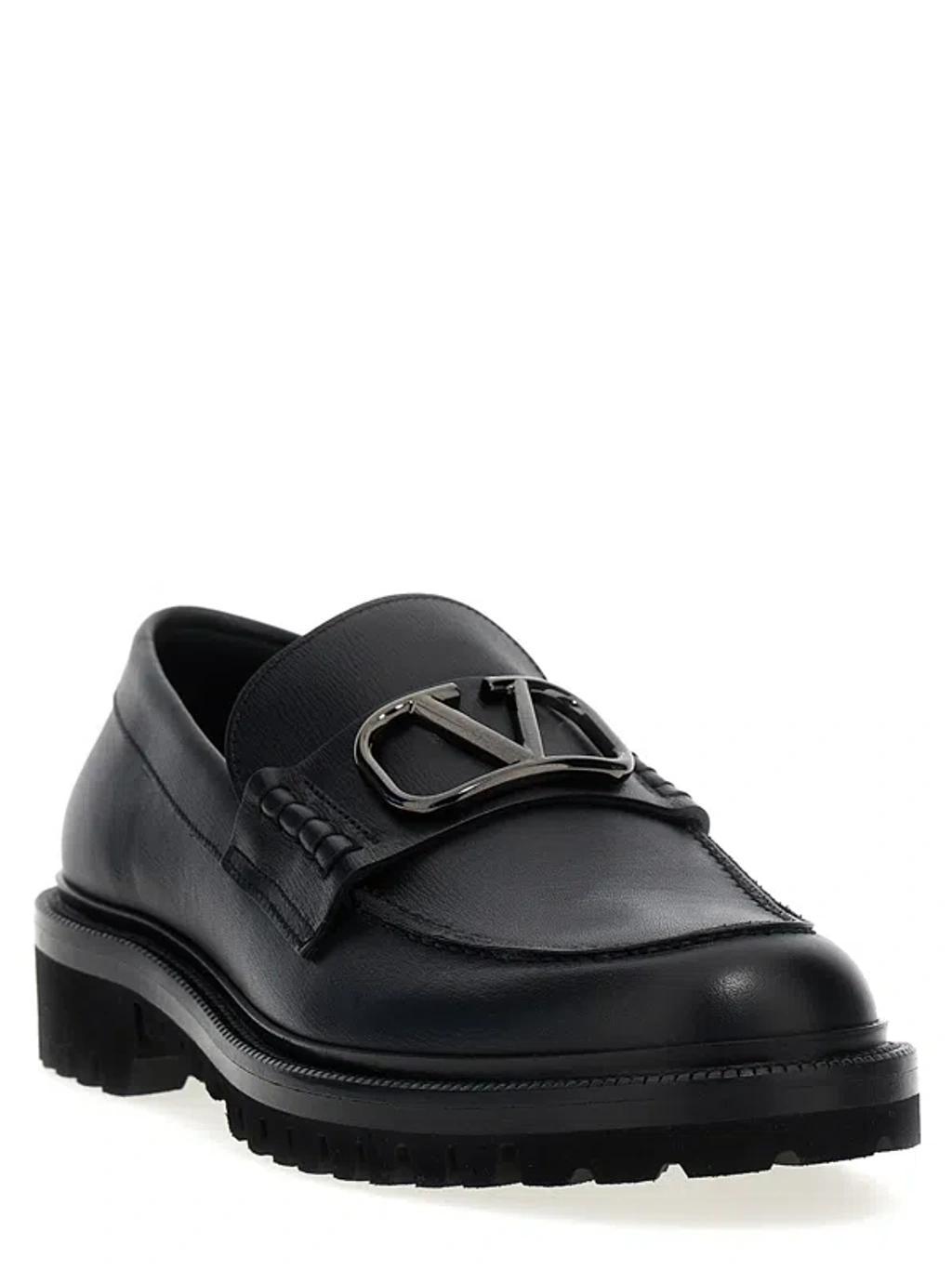 VALENTINO GARAVANI 'v Logo Signature' Loafers In Black Product Image