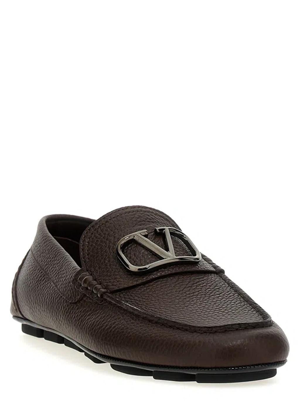 VALENTINO GARAVANI 'v Logo Signature' Loafers In Brown Product Image