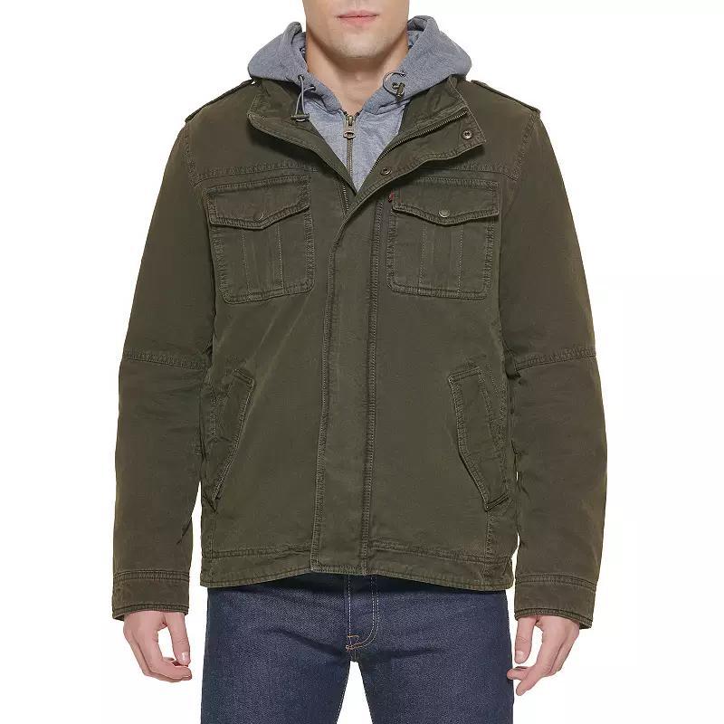 Men's Levi's® Hooded Sherpa Lined Trucker Jacket, Size: Large, Workwear Brown Product Image