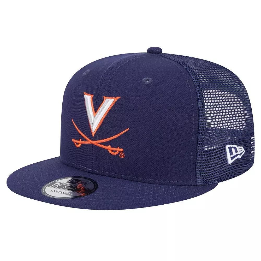 Men's New Era Navy Virginia Cavaliers Trucker 9FIFTY Snapback Hat, Blue Product Image