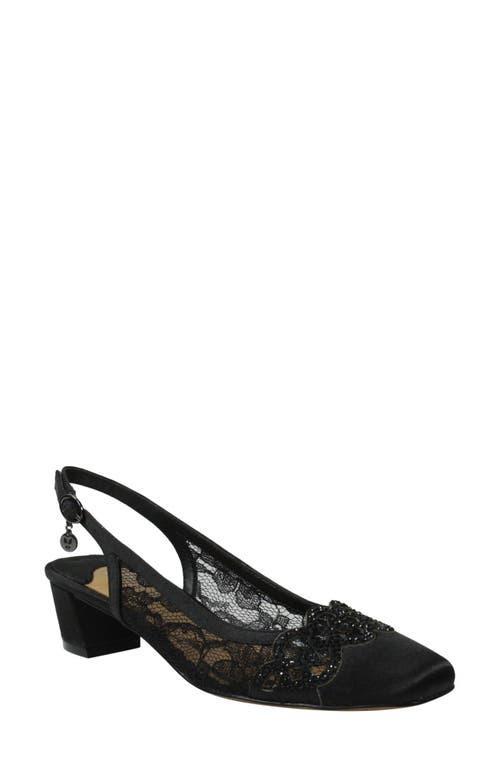 J. Renee Faleece Lace And Satin Slingback Block Heel Pumps Product Image