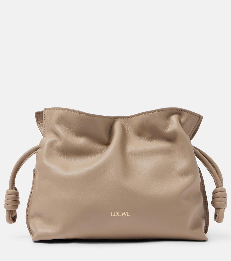 LOEWE Flamenco Mini Leather Clutch In Nude & Neutrals Product Image