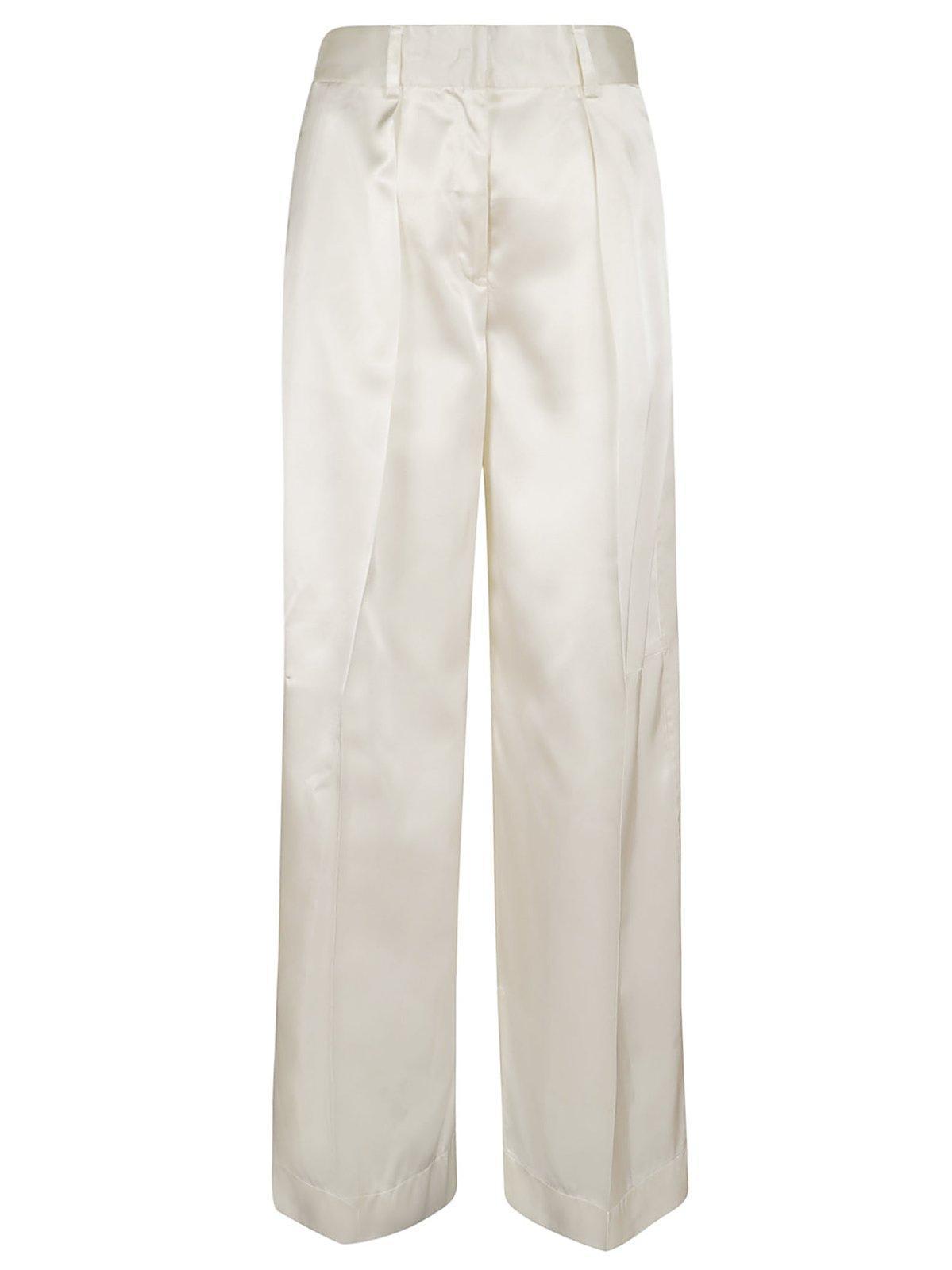 JIL SANDER Pleated Trousers In White Product Image