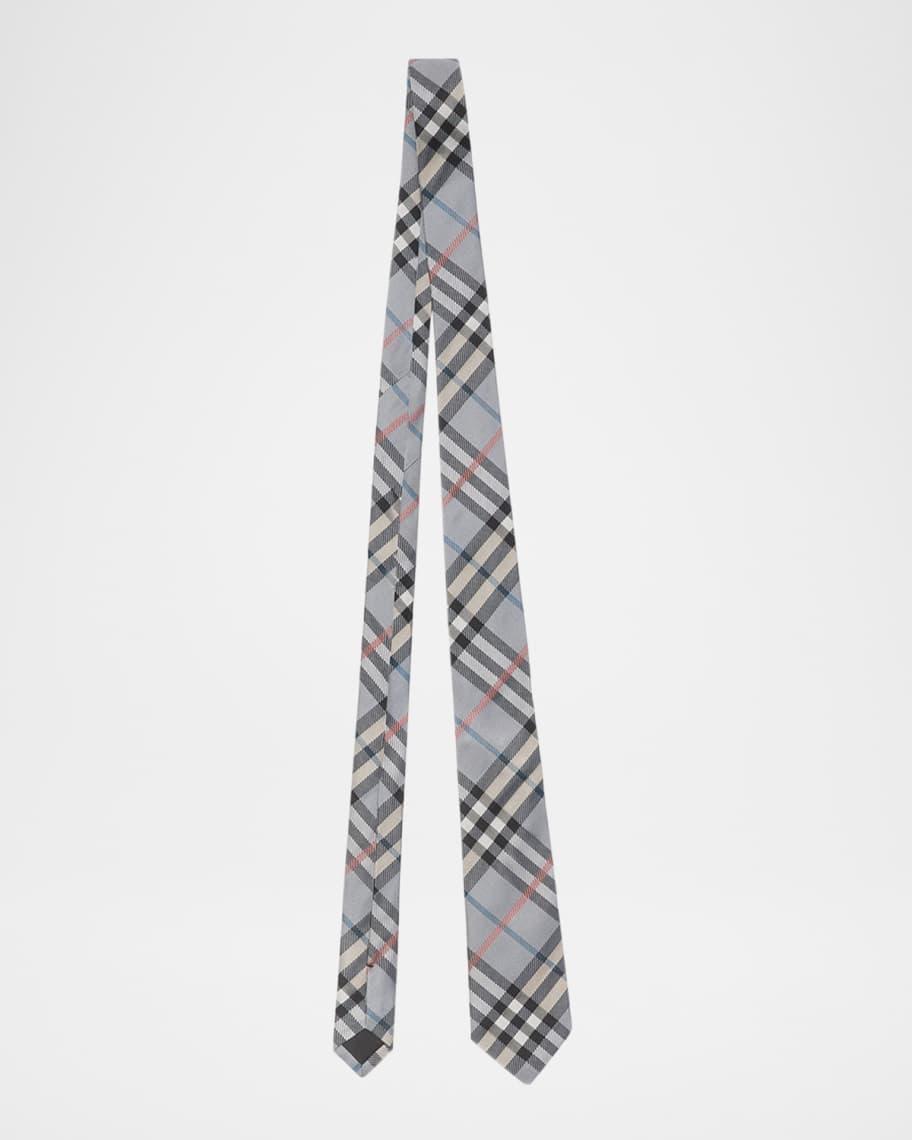 Men's Plaid Check Silk Tie Product Image