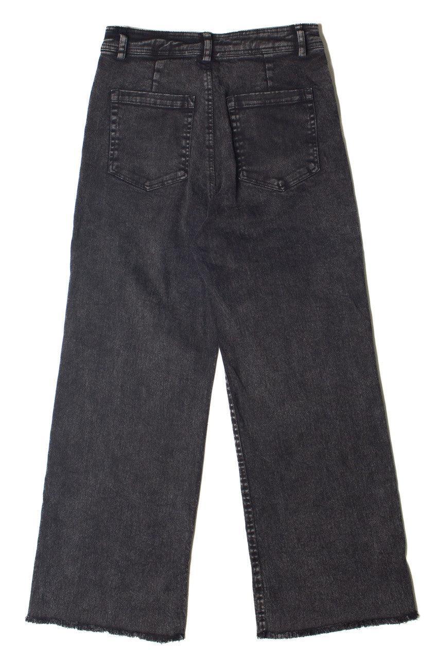 Frayed Hem Wide Leg Jeans Product Image