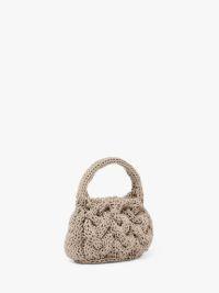 SMALL CABLE KNIT BAG - LEATHER DRAWCORD TOP HANDLE BAG in neutrals | JW Anderson US  Product Image