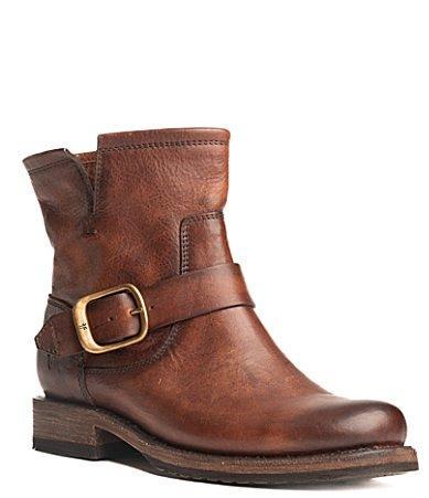 Frye Veronica Leather Buckle Moto Booties Product Image