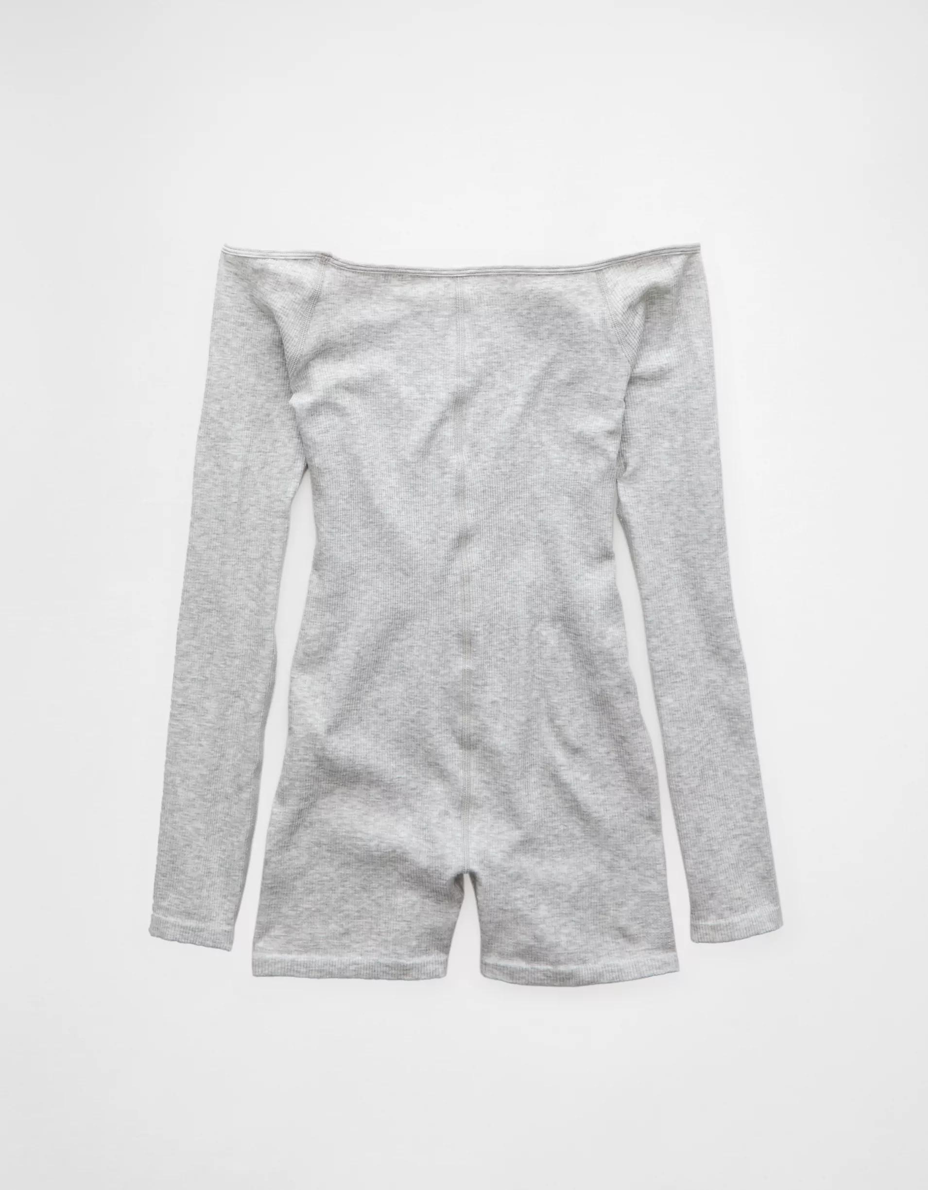 AE Off-The-Shoulder Seamless Lounge Romper Product Image