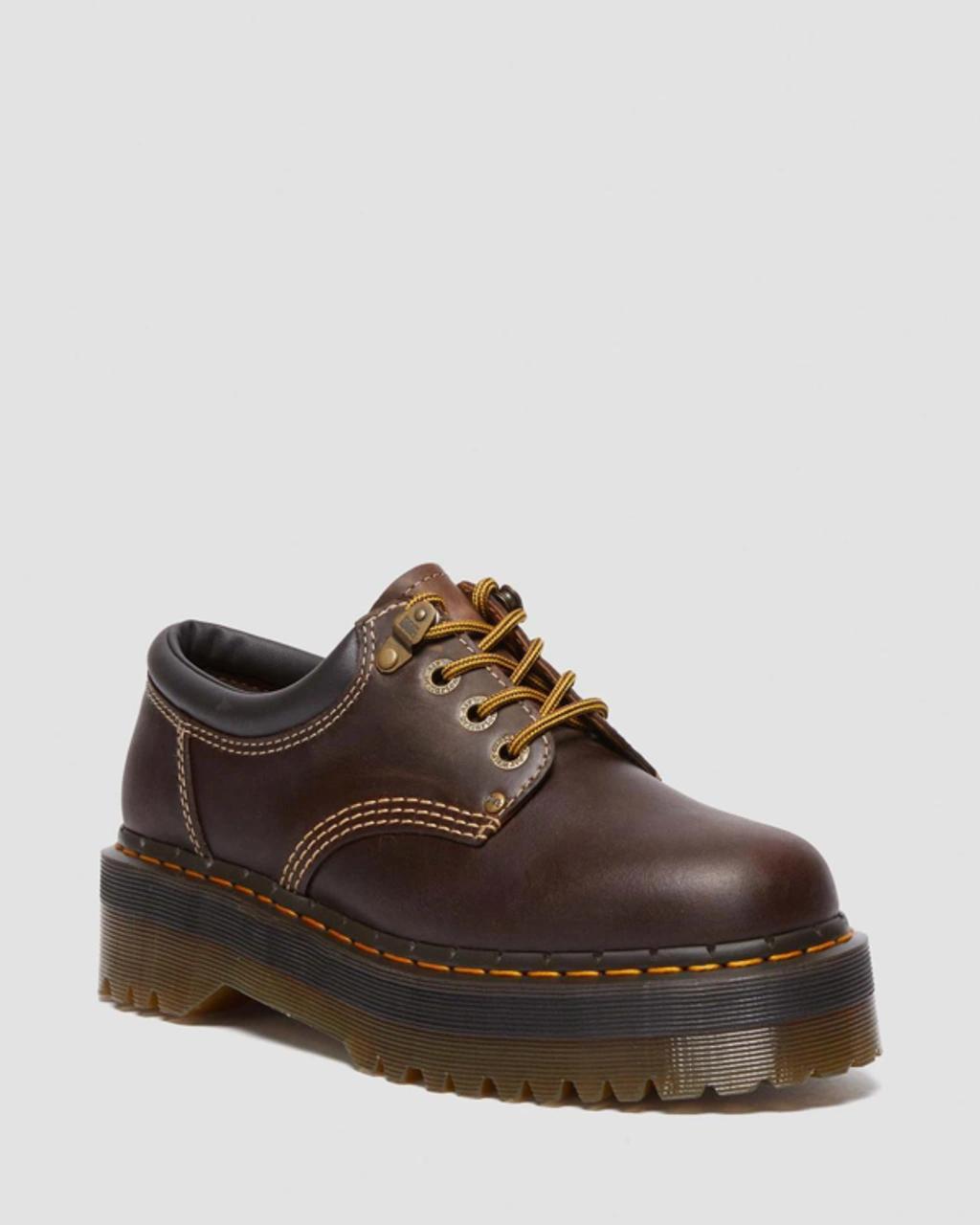 DR. MARTENS' 8053 Crazy Horse Leather Platform Casual Shoes In Brown Product Image