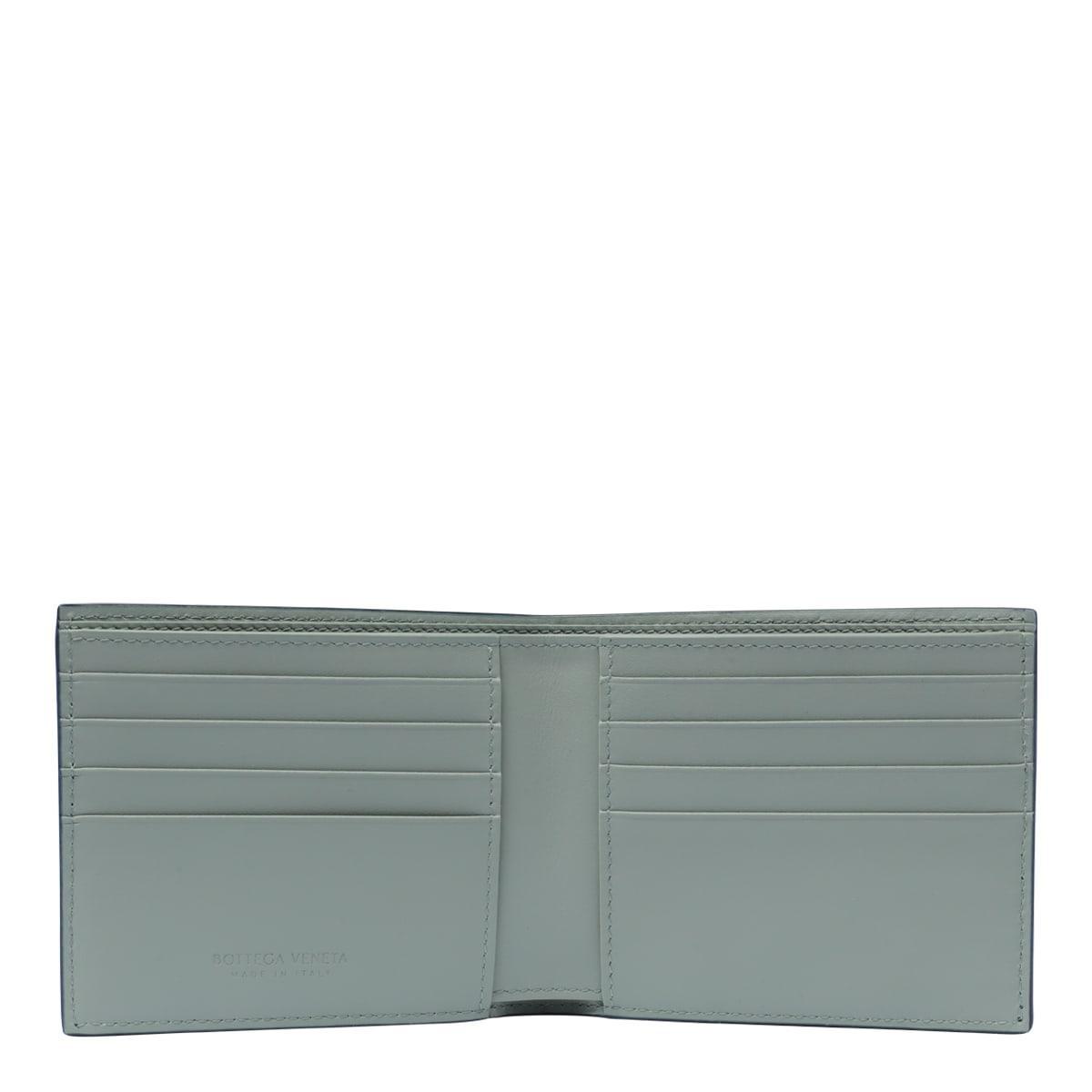 Bi-fold Intrecciato Wallet In Blue Product Image